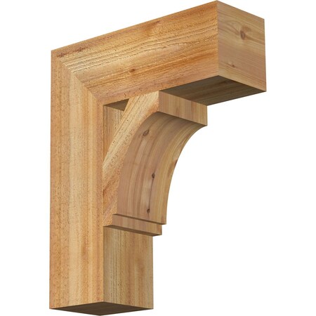 Ekena Millwork Imperial Block Rough Sawn Bracket, Western Red Cedar, 6"W x 18"D x 22"H BKT06X18X22IMP05RWR